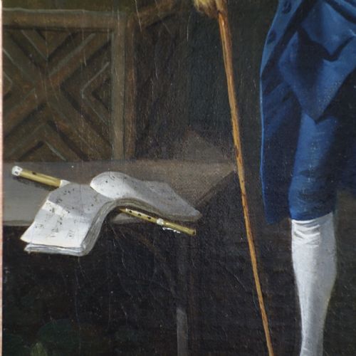 18TH CENTURY PORTRAIT OIL PAINTING OF THE FLAUTIST JOHANN QUANTZ ATTRIBUTED TO EDWARD ALCOCK - ADDITIONAL PHOTO 2
