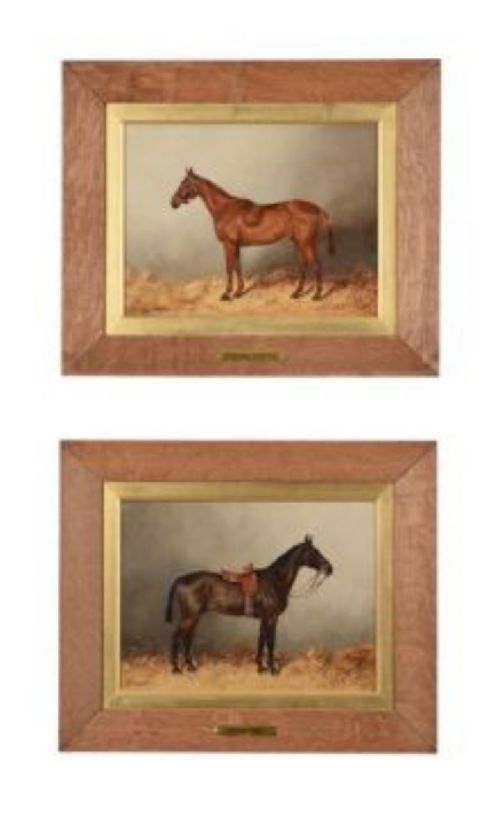 fig 1. Pair of 19th century oil paintings of horses by Henry Frederick Lucas-Lucas (c.1848-1943)