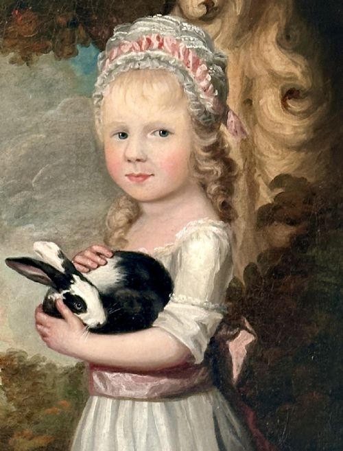 fig 2. 18th century English portrait of two young girls by George James (Fl. London 1755-1795 Boulogne)
