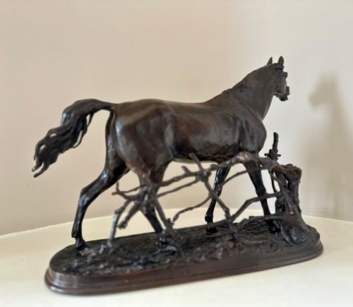 A 19TH CENTURY BRONZE HORSE CHEVAL LA BARRIRE BY P J MNE - ADDITIONAL PHOTO 3