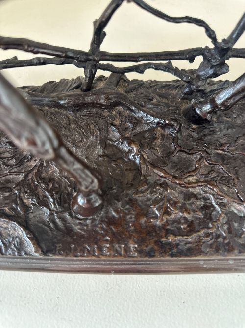 A 19TH CENTURY BRONZE HORSE CHEVAL LA BARRIRE BY P J MNE - ADDITIONAL PHOTO 4