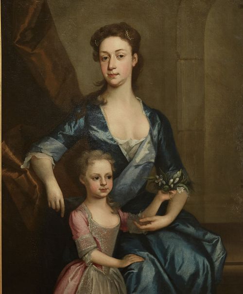 18TH CENTURY ENGLISH PORTRAIT OF A LADY AND HER DAUGHTER ATTRIBUTED TO JOSEPH HIGHMORE 16921780 - ADDITIONAL PHOTO 1