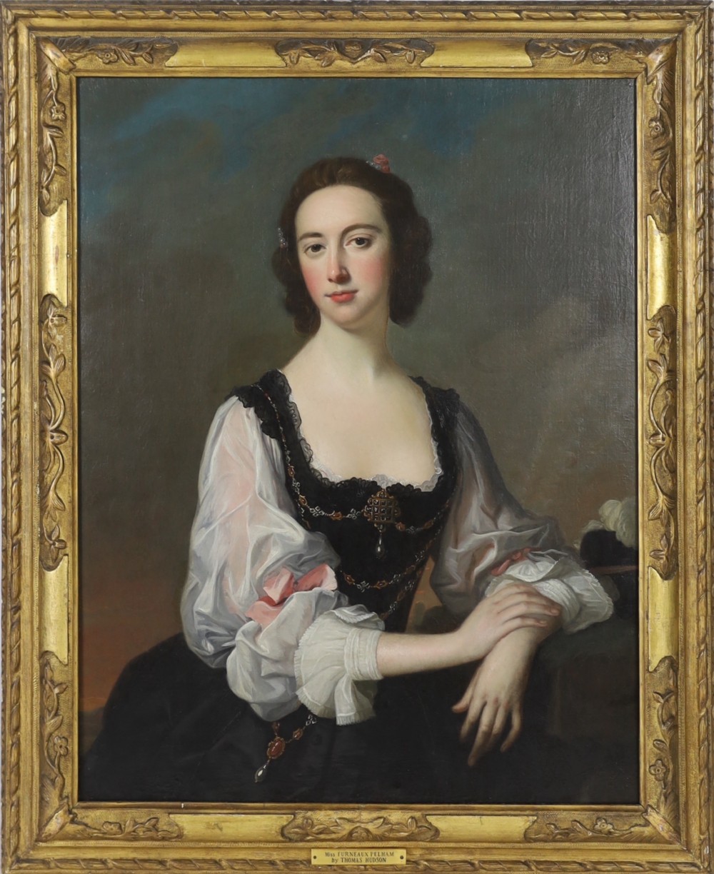 18th century portrait painting of Miss Furneaux-Pelham by Thomas Hudson