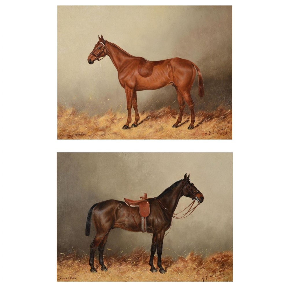 Pair of 19th century oil paintings of horses by Henry Frederick Lucas-Lucas (c.1848-1943)