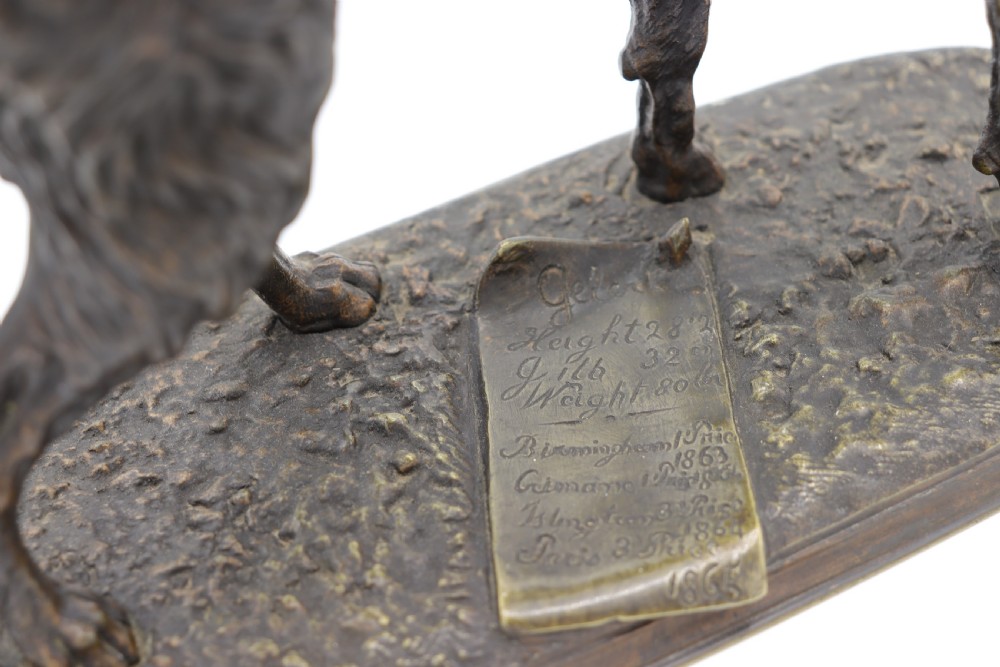 19th century bronze of an Irish Wolfhound, Arthur Waagen (1833-1898) View III