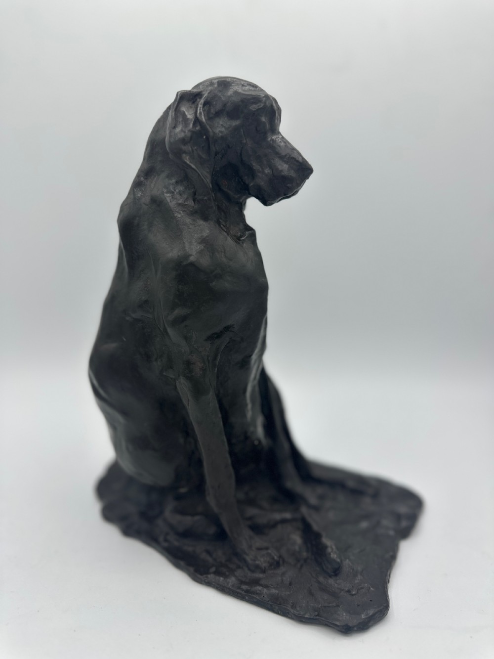 A late 19th century bronze figure of a seated hound, after Prince Paul Troubetzkoy (1866-1938) View II