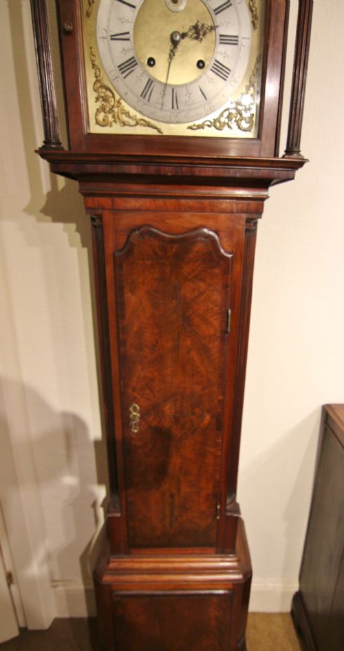 fig 2. FINE 18TH CENTURY YEAR DURATION WALNUT LONGCASE CLOCK 'JOHN HOLMES , STRAND LONDON'