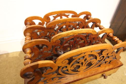 19TH CENTURY WALNUT MAGAZINE RACK - ADDITIONAL PHOTO 3