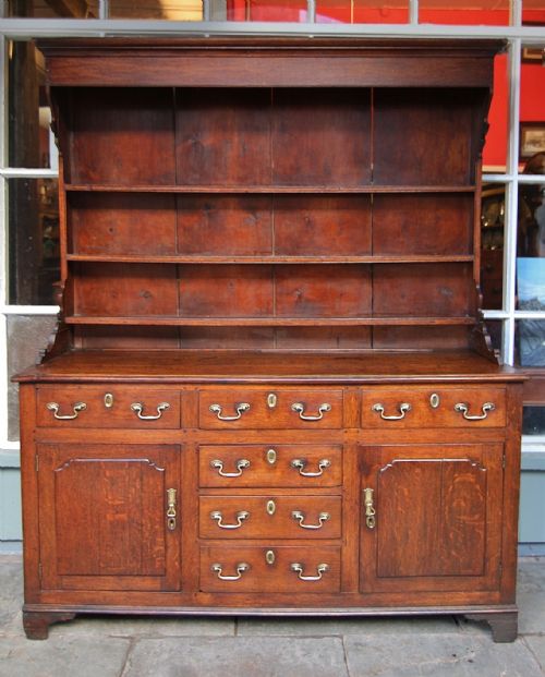 GOOD 5FT LATE GEORGIAN OAK DRESSER PLATES - ADDITIONAL PHOTO 15