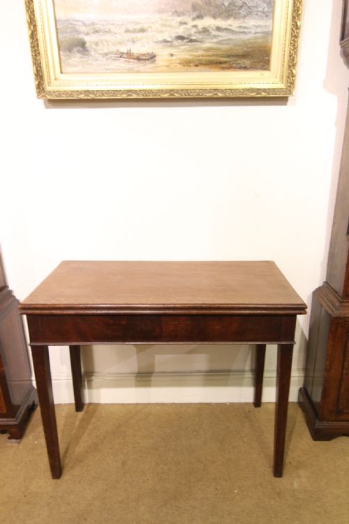 GEORGIAN MAHOGANY FLIP TOP SIDETABLE WITH DRAWER - ADDITIONAL PHOTO 1