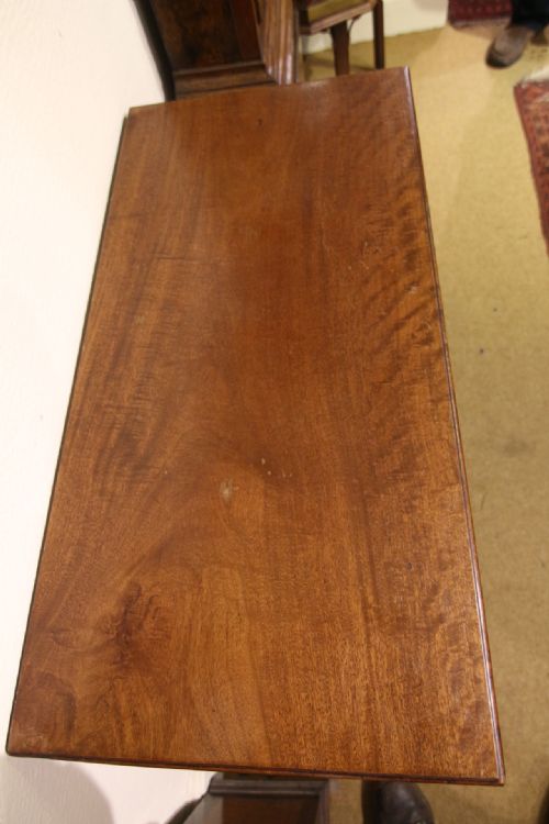 GEORGIAN MAHOGANY FLIP TOP SIDETABLE WITH DRAWER - ADDITIONAL PHOTO 2