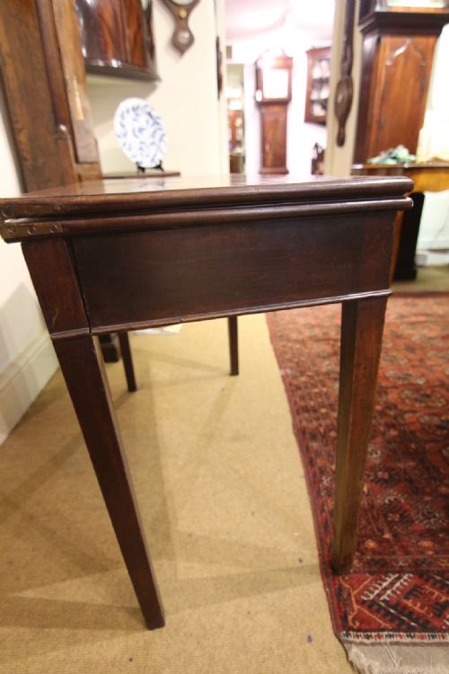 GEORGIAN MAHOGANY FLIP TOP SIDETABLE WITH DRAWER - ADDITIONAL PHOTO 6