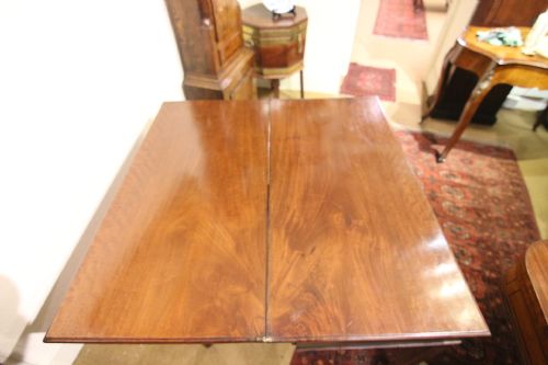 GEORGIAN MAHOGANY FLIP TOP SIDETABLE WITH DRAWER - ADDITIONAL PHOTO 9