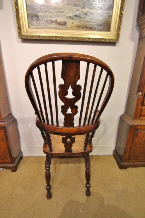 19TH CENTURY BROAD ARM YEW WOOD WINDSOR ARMCHAIR - ADDITIONAL PHOTO 9