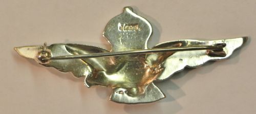 fig 2. 9CARAT WHITE GOLD RAF PATHFINDER SQUADRON PIN BADGE