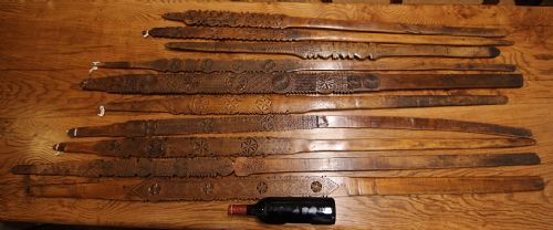 19TH CENTURY CARVED FOLK ART HARDWOOD DISTAFF - ADDITIONAL PHOTO 12