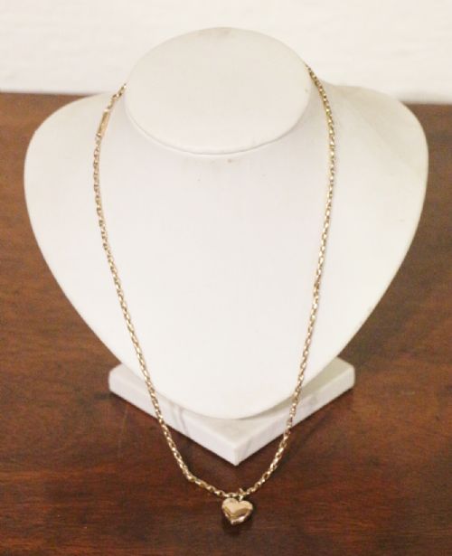 INE 9CT GOLD NECKLACE WITH HEART PENDANT - ADDITIONAL PHOTO 4