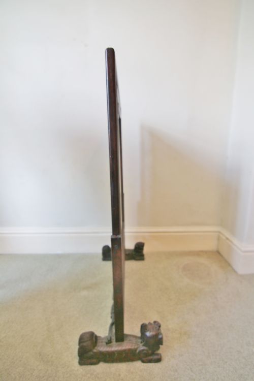 FINE 19TH CENTURY HARDWOOD CHINESE SILK FIRESCREEN - ADDITIONAL PHOTO 6