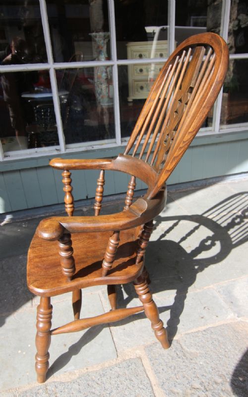 DARK ELM BROAD ARM WINDSOR - ADDITIONAL PHOTO 6