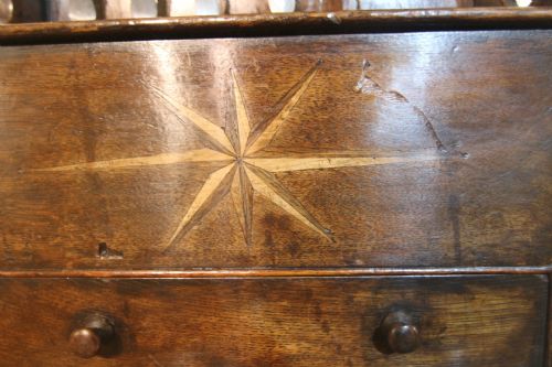 GEORGIAN INLAID OAK SPOONRACK PEWTER SPOONS - ADDITIONAL PHOTO 1