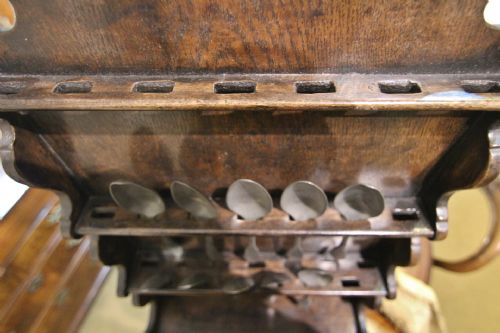 GEORGIAN INLAID OAK SPOONRACK PEWTER SPOONS - ADDITIONAL PHOTO 14