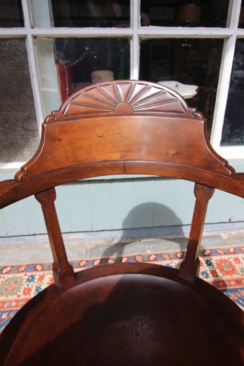 SHOOLBRED ARTS CRAFT SWIVEL MAHOGANY OFFICE CHAIR - ADDITIONAL PHOTO 3