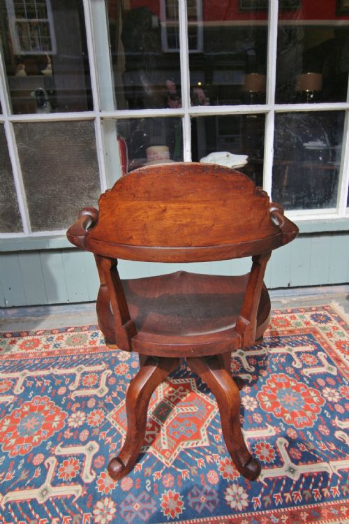 SHOOLBRED ARTS CRAFT SWIVEL MAHOGANY OFFICE CHAIR - ADDITIONAL PHOTO 7