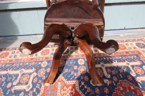 SHOOLBRED ARTS CRAFT SWIVEL MAHOGANY OFFICE CHAIR - ADDITIONAL PHOTO 8