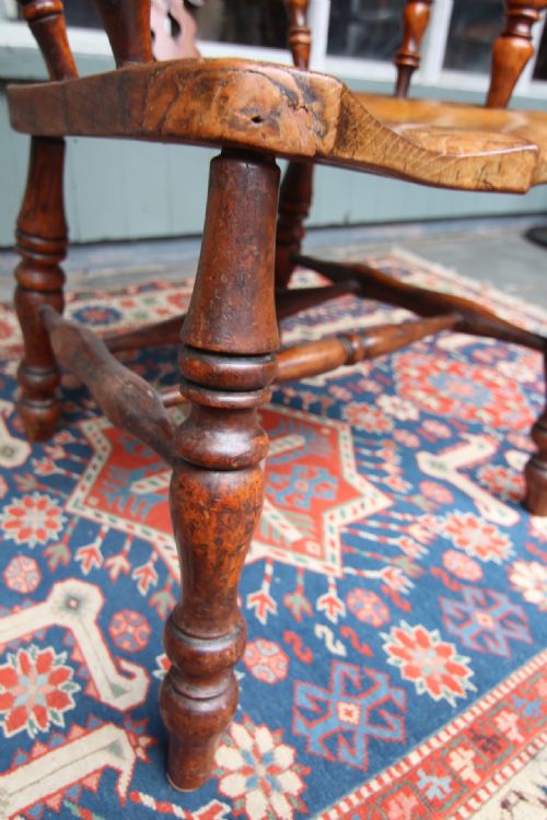 19TH CENTURY YEW AND ELM BROAD ARM WINDSOR - ADDITIONAL PHOTO 6