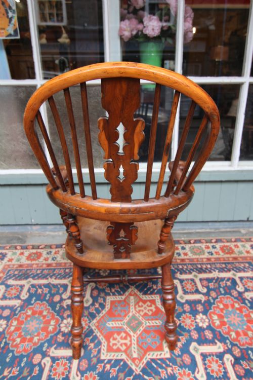 19TH CENTURY YEW AND ELM BROAD ARM WINDSOR - ADDITIONAL PHOTO 9