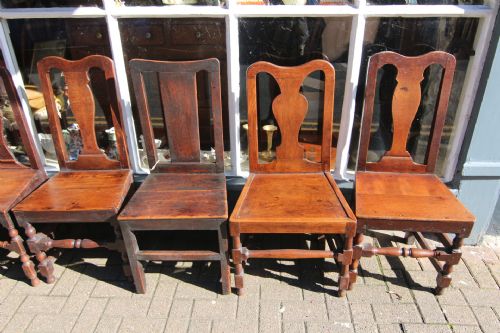 HARLEQUIN SET OF TEN GOOD 17TH18TH CENTURY OAK CHAIRS - ADDITIONAL PHOTO 4