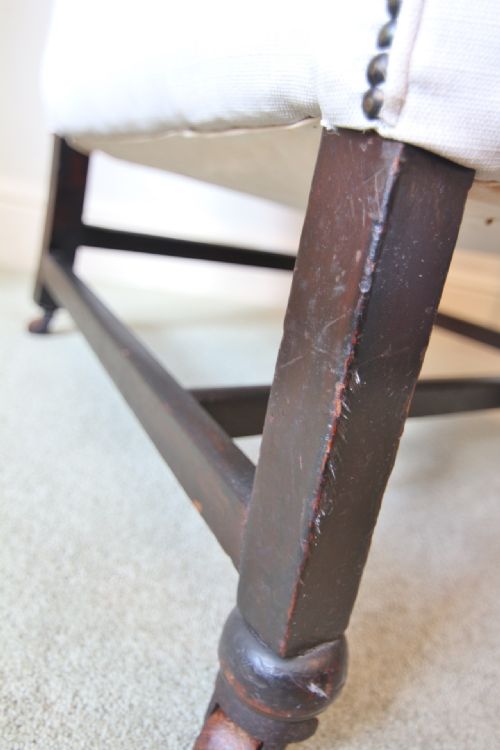 LARGE 18TH CENTURY MID GEORGIAN MAHOGANY WING ARMCHAIR - ADDITIONAL PHOTO 8