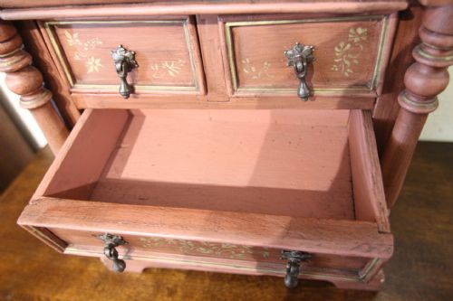 19TH CENTURY MINIATURE APPRENTICE CHEST OF DRAWERS WITH SECRET DRAWER - ADDITIONAL PHOTO 6
