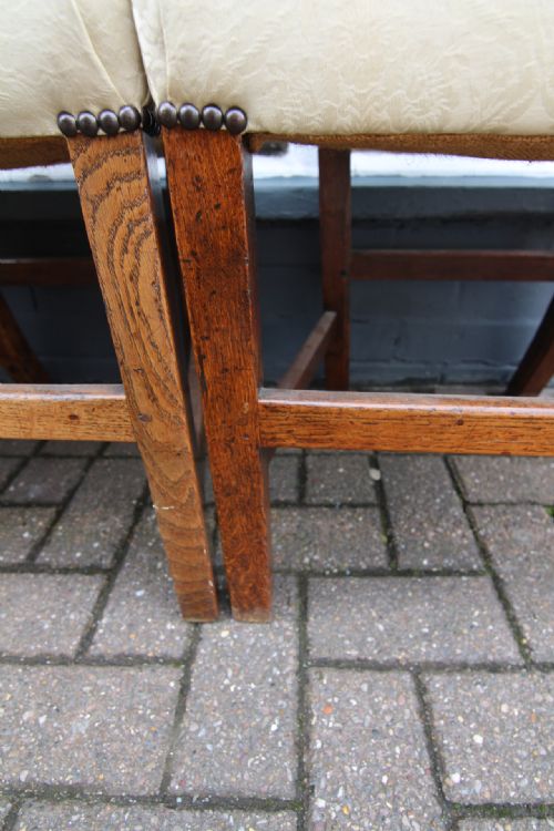 GOOD SET OF 6 GOLDEN OAK GEORGIAN COUNTRY CHIPPENDALE CHAIRS - ADDITIONAL PHOTO 3