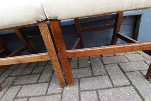 GOOD SET OF 6 GOLDEN OAK GEORGIAN COUNTRY CHIPPENDALE CHAIRS - ADDITIONAL PHOTO 4