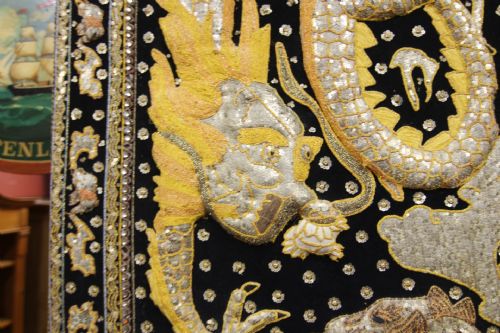 LARGE TIGER DRAGON RELIEF HANGING EMBROIDERY - ADDITIONAL PHOTO 4