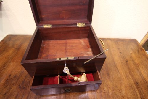 GEORGIAN MAHOGANY BOX WITH DRAWER - ADDITIONAL PHOTO 5