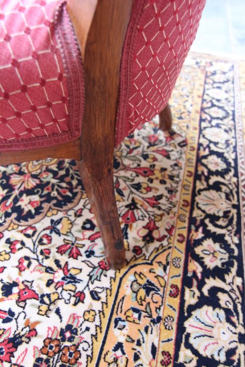 GOOD QUALITY ROSEWOOD UPHOLSTERED NURSING BEDROOM CHAIR - ADDITIONAL PHOTO 5
