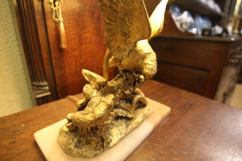EDWARDIAN BRASS EAGLE AND SERPENT LAMP - ADDITIONAL PHOTO 3