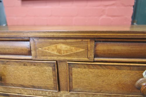 A GOOD 19TH CENTURY INLAID CHEST OF 5 PLUS 2 SECRET DRAWER CHEST OF DRAWERS - ADDITIONAL PHOTO 2