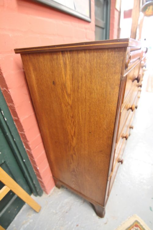 A GOOD 19TH CENTURY INLAID CHEST OF 5 PLUS 2 SECRET DRAWER CHEST OF DRAWERS - ADDITIONAL PHOTO 6