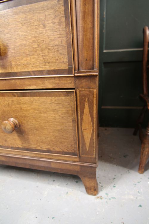 A GOOD 19TH CENTURY INLAID CHEST OF 5 PLUS 2 SECRET DRAWER CHEST OF DRAWERS - ADDITIONAL PHOTO 10