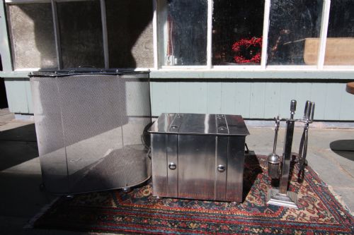 ART DECO CHROME FIRESIDE SET - ADDITIONAL PHOTO 1