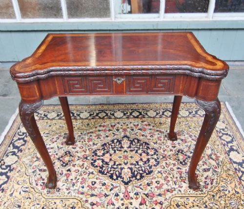 FINE IRISH MAHOGANY GAMES TABLE