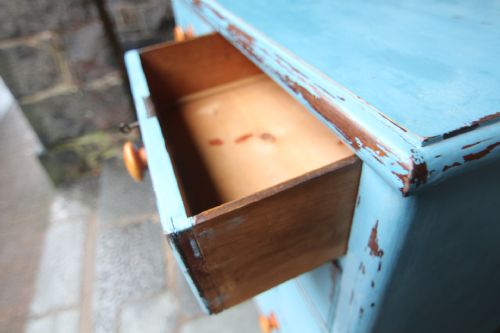 19TH CENTURY PAINTED FIVE DRAWER CHEST OF DRAWERS - ADDITIONAL PHOTO 9