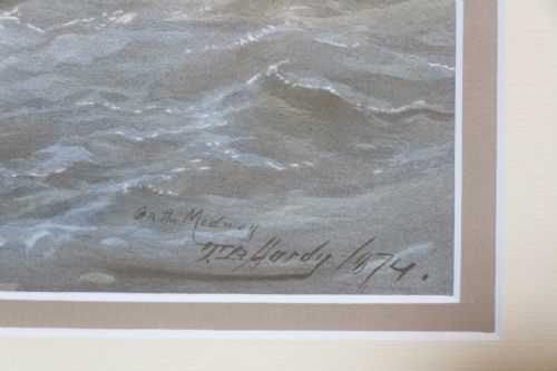LARGE 19TH CENTURY SEASCAPE 'ON THE MEDWAY' BY TB HARDY 1874 - ADDITIONAL PHOTO 2