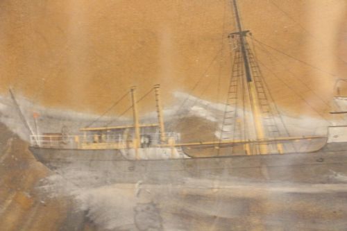 WW1 STEAMSHIP 'QUEEN' IN ROUGH WATERS F CORPUZ ARTIST - ADDITIONAL PHOTO 1