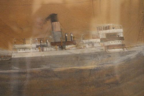 WW1 STEAMSHIP 'QUEEN' IN ROUGH WATERS F CORPUZ ARTIST - ADDITIONAL PHOTO 2