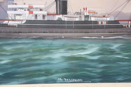WWI STEAMSHIP 'SS BREGONIAN' 1906 OFF COAST OF ITALY - ADDITIONAL PHOTO 1