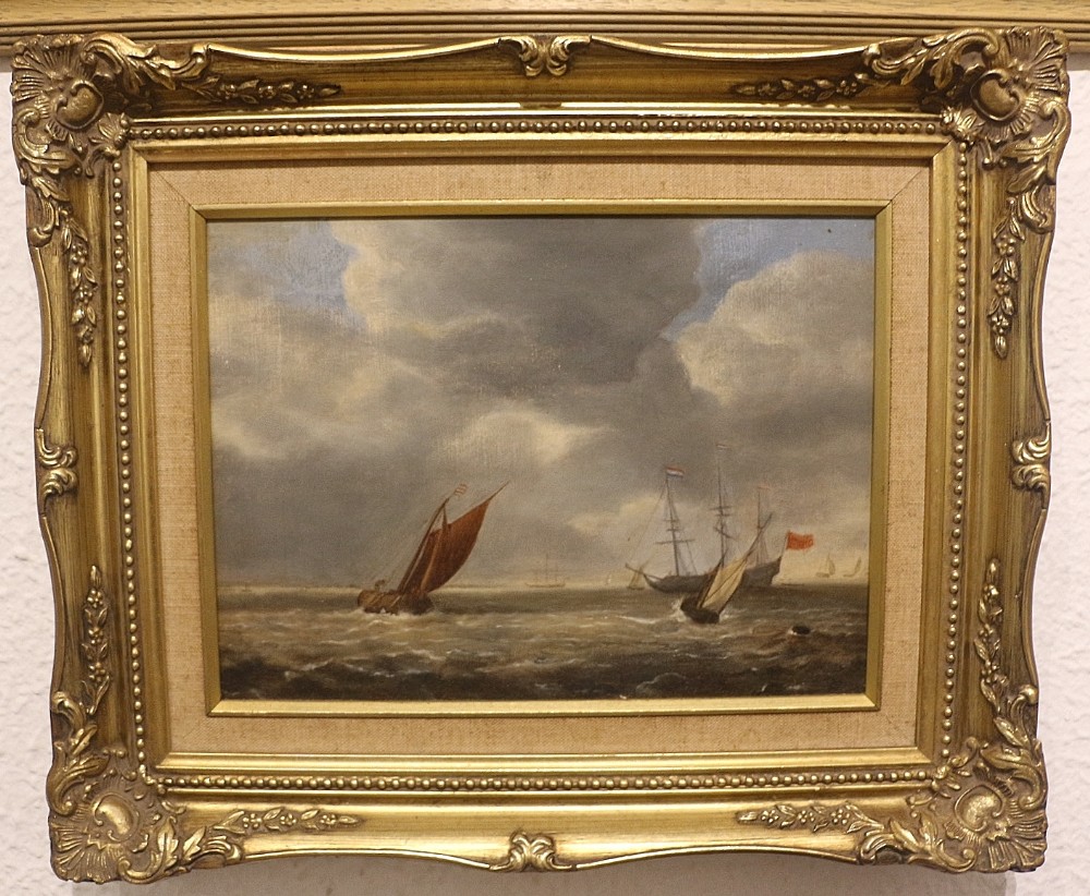19TH CENTURY OIL PAINTING SEASCAPE